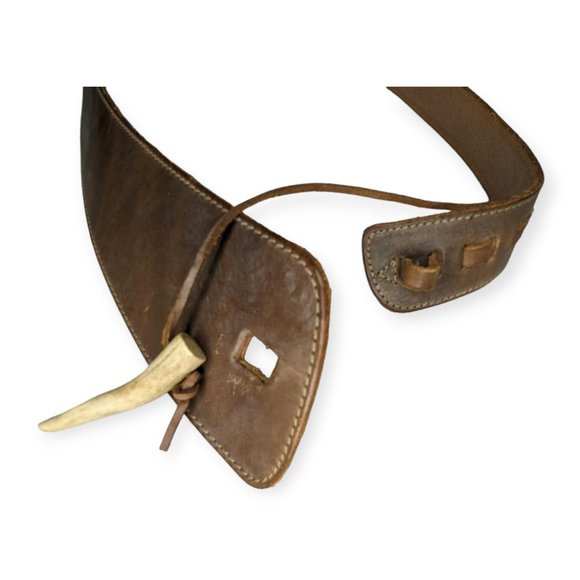 Vintage Banana Republic Save the Tiger 100% Leather Belt with Bone Buckle main image 5